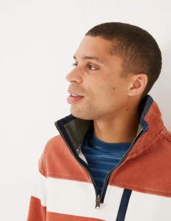 FatFace Airlie Rugby Stripe Sweat Orange Online