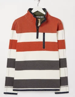 FatFace Airlie Rugby Stripe Sweat Orange Online