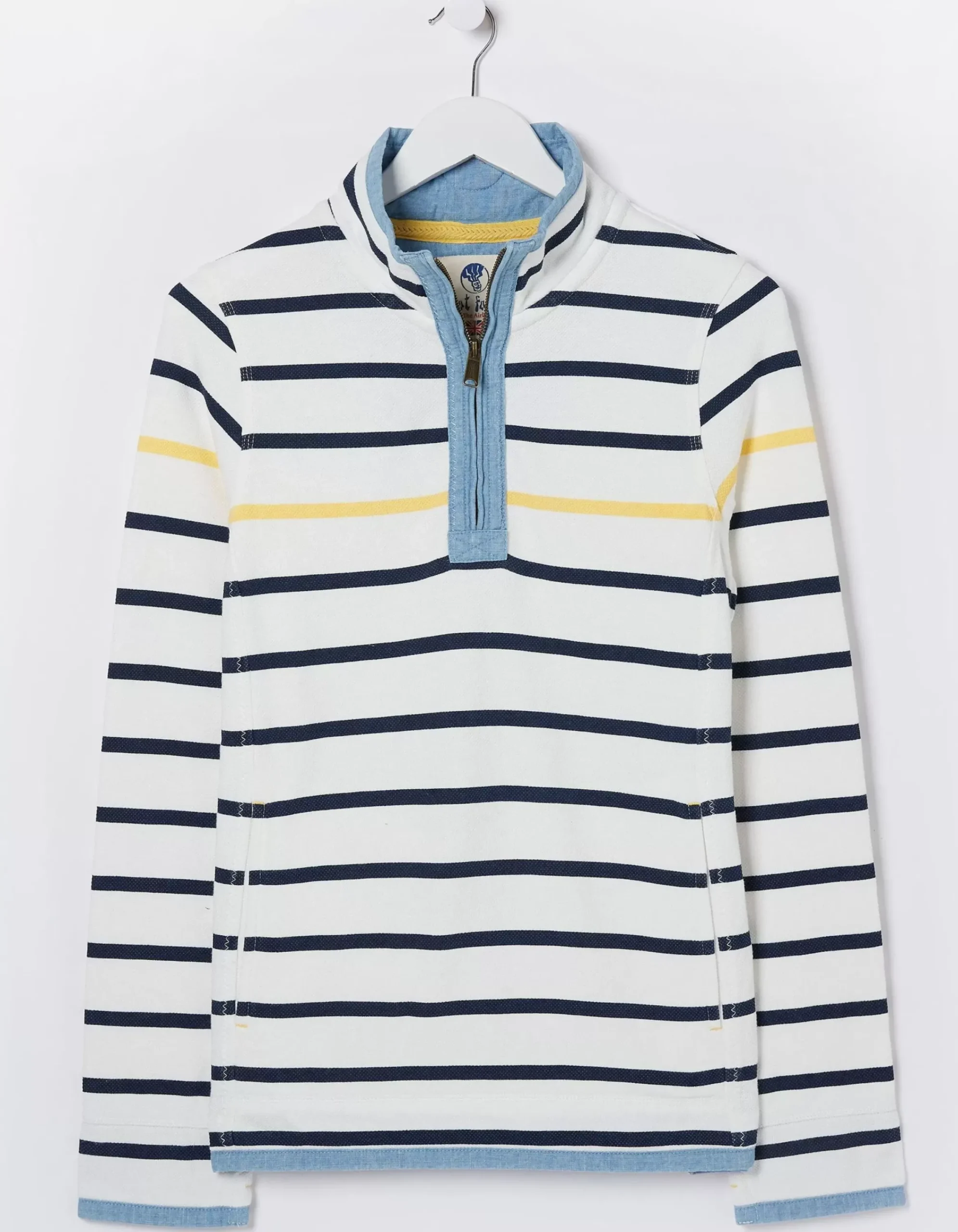 FatFace Airlie Stripe Sweat Ivory Sale