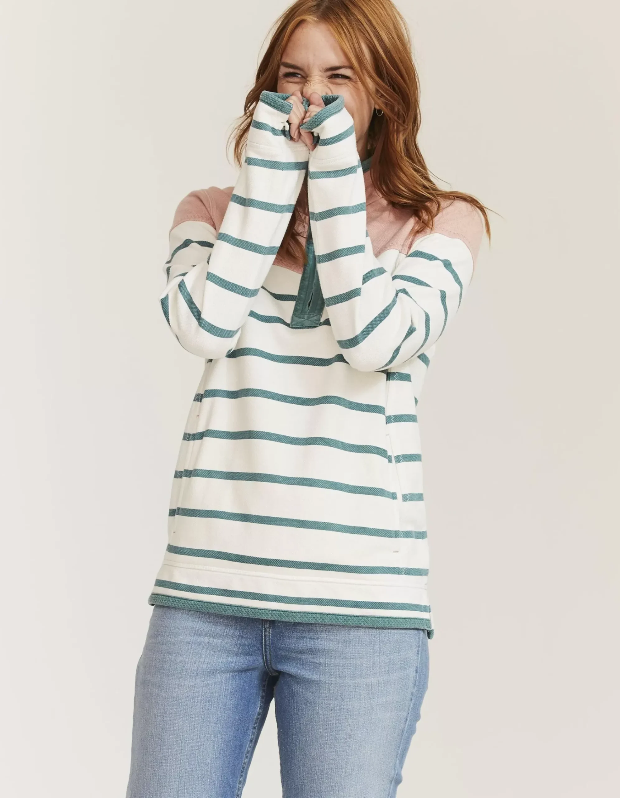 FatFace Airlie Stripe Yolk Soft Aqua Online