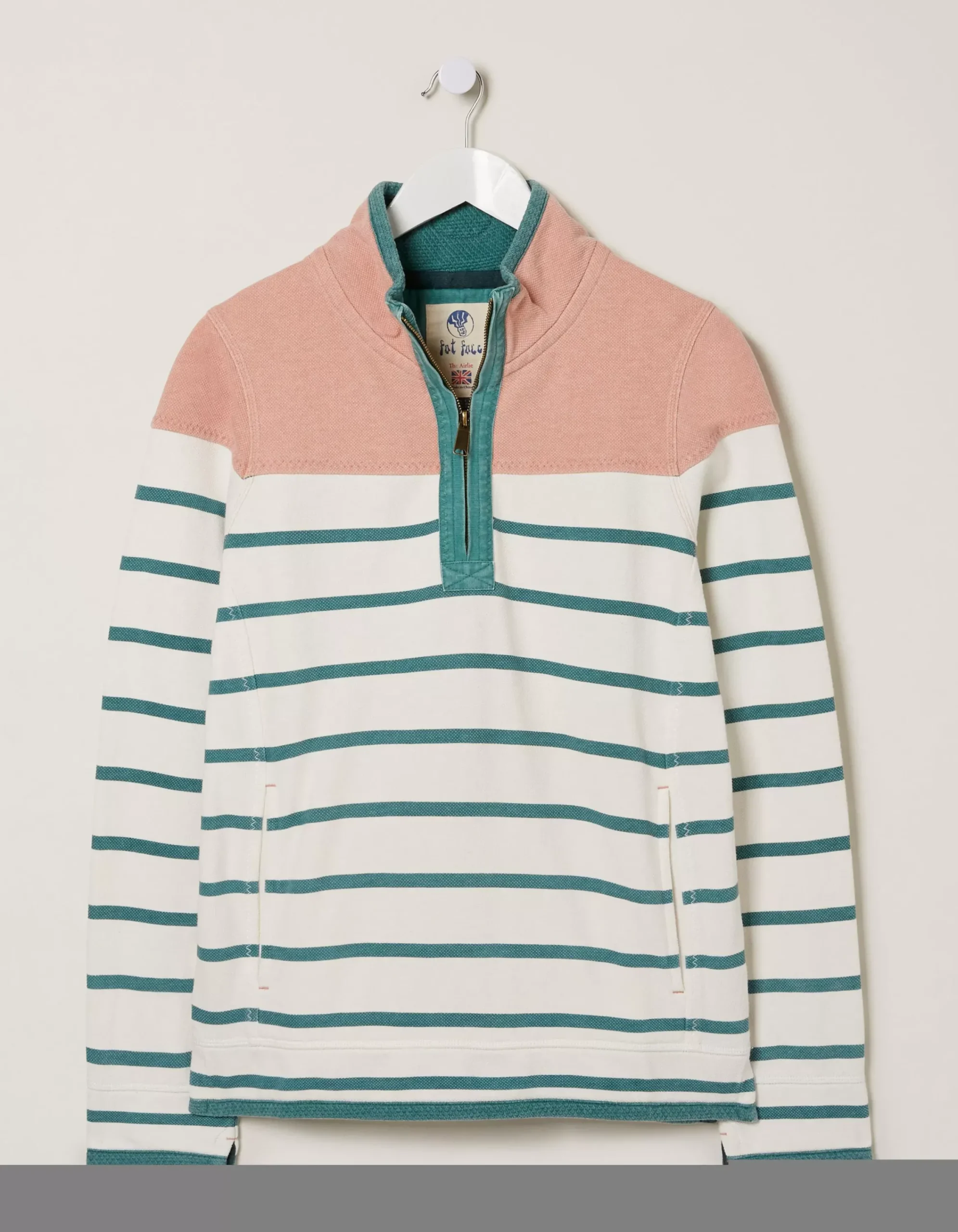 FatFace Airlie Stripe Yolk Soft Aqua Online