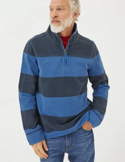 FatFace Airlie Tonal Stripe Sweatshirt Blue Clearance