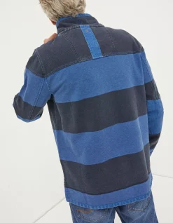 FatFace Airlie Tonal Stripe Sweatshirt Blue Clearance