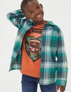 FatFace Albie Check Shirt Green Sale