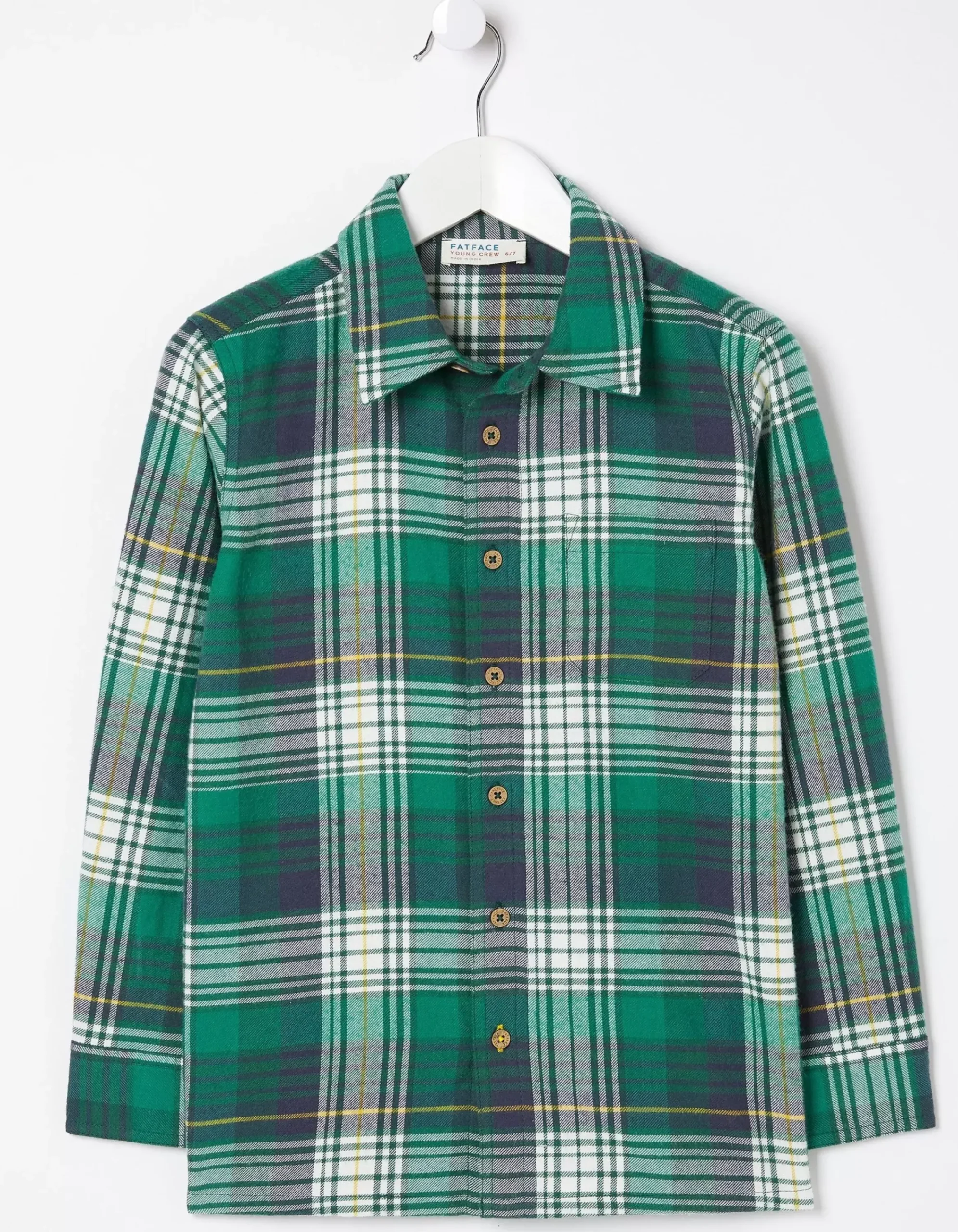 FatFace Albie Check Shirt Green Sale