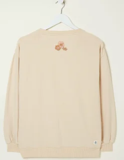 FatFace Alex Rainforest Crew Sweatshirt Ivory Outlet