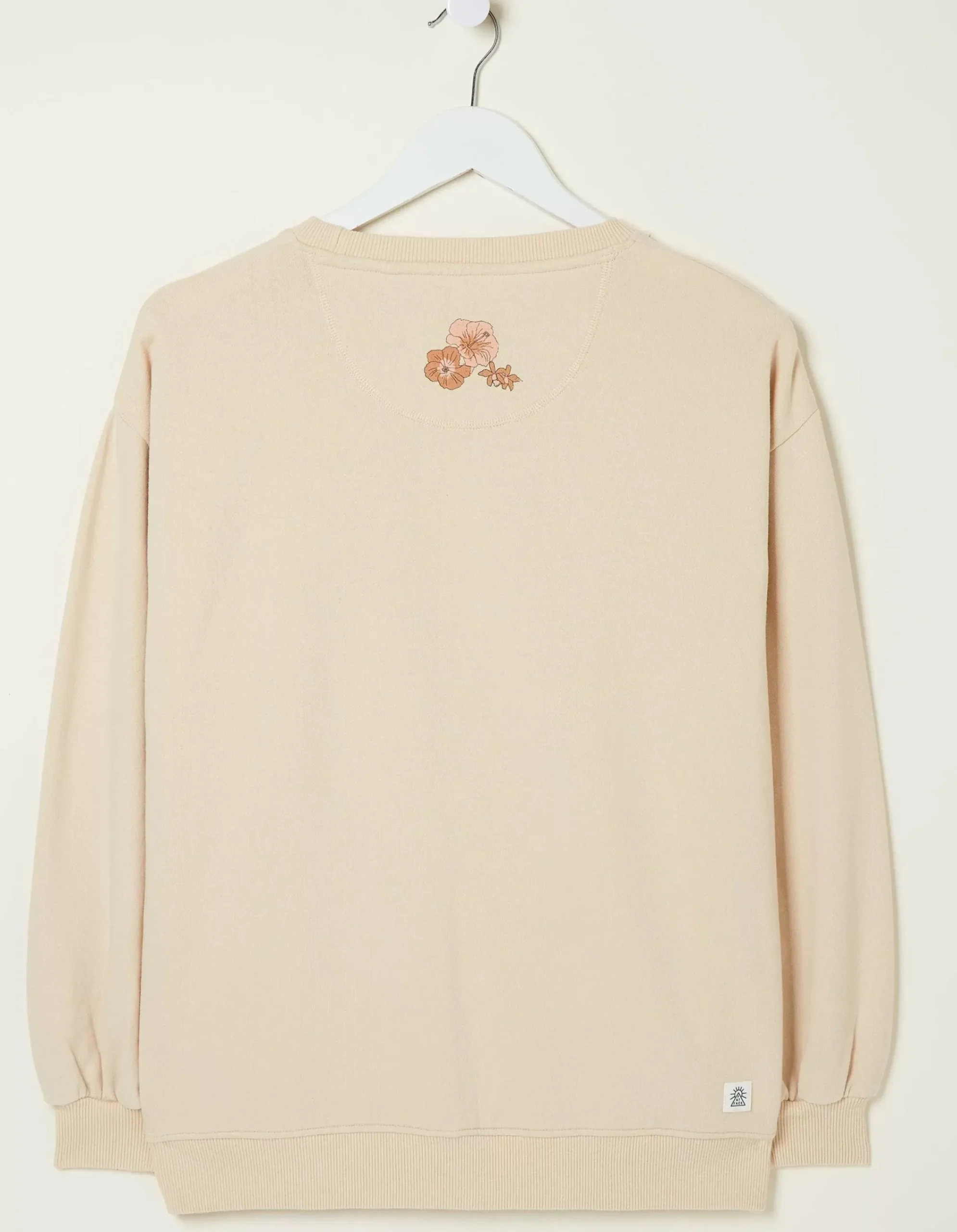 FatFace Alex Rainforest Crew Sweatshirt Ivory Outlet