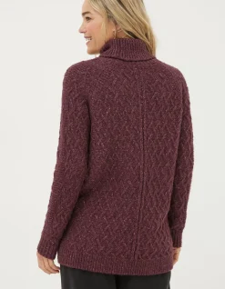 FatFace Alicia Knitted Tunic Purple New