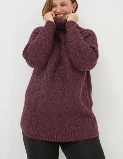 FatFace Alicia Knitted Tunic Purple New