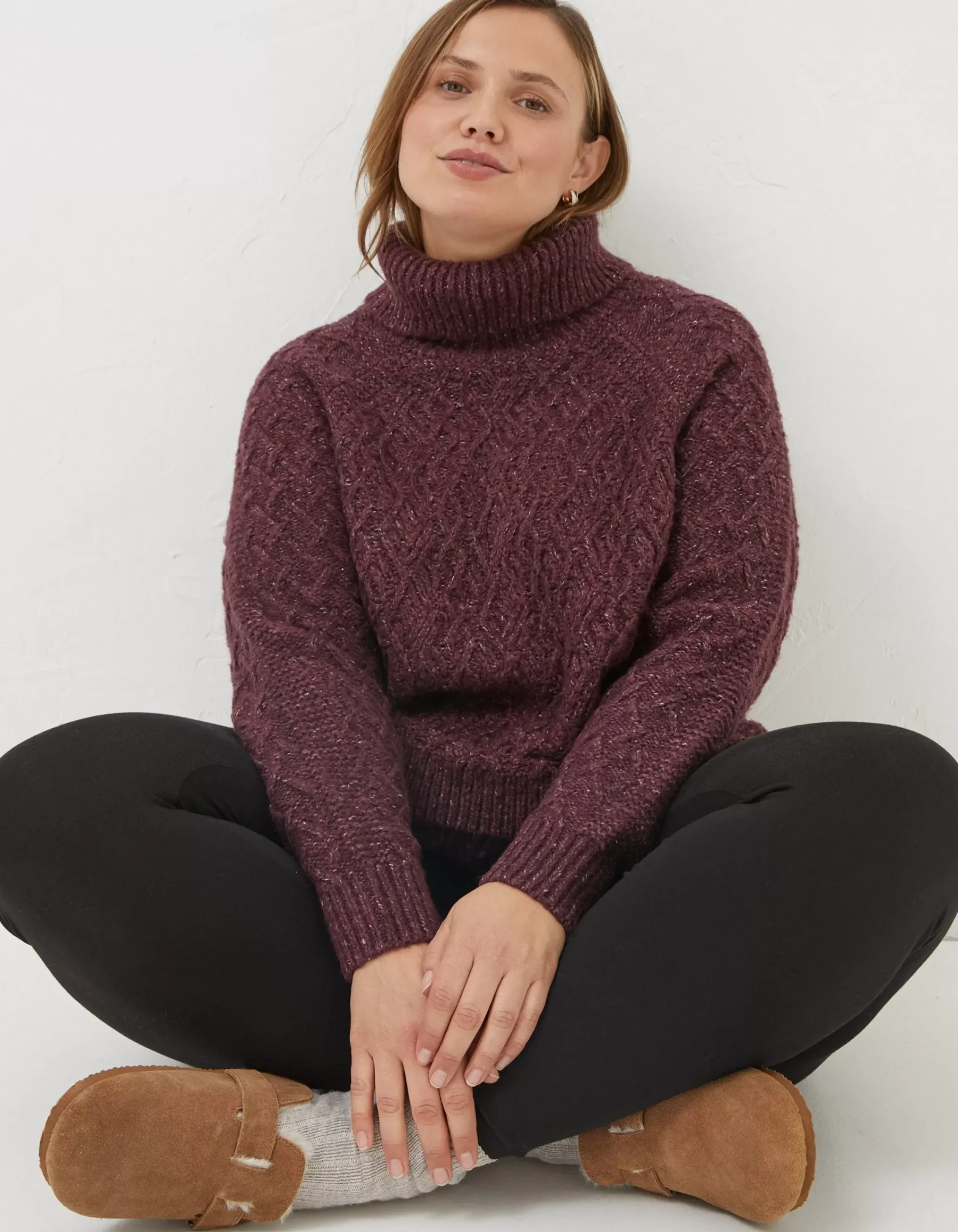 FatFace Alicia Knitted Tunic Purple New