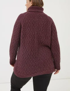 FatFace Alicia Knitted Tunic Purple New