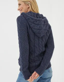 FatFace Alicia Zip Through Hoodie Navy New