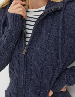 FatFace Alicia Zip Through Hoodie Navy New