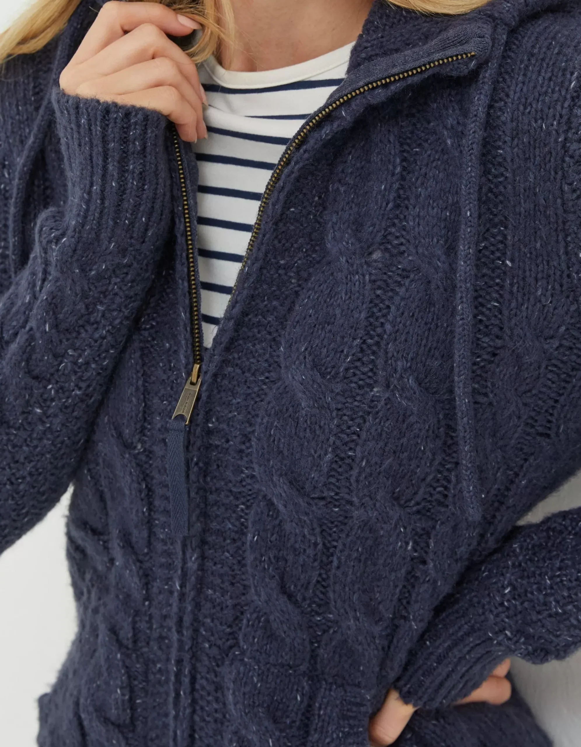 FatFace Alicia Zip Through Hoodie Navy New