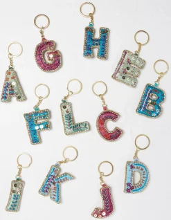FatFace Alphabet Beaded Keyring A-L Multi Outlet