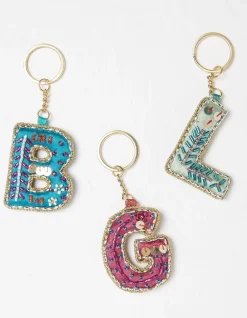 FatFace Alphabet Beaded Keyring A-L Multi Outlet