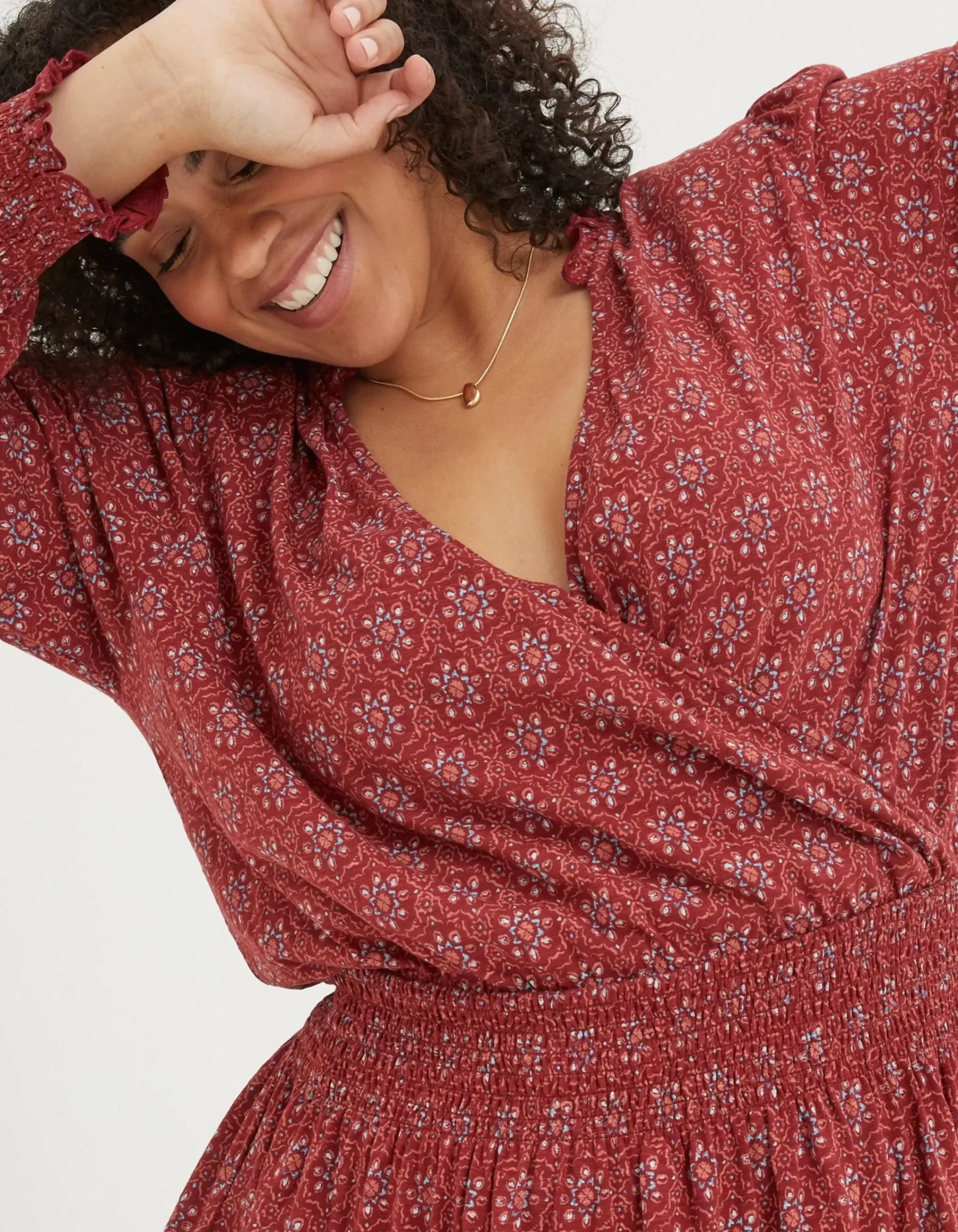 FatFace Amba Craft Geo Jersey Dress Raspberry Red Outlet