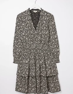 FatFace Amba Mono Vines Jersey Dress Black Best