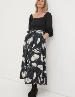 FatFace Amelie Twilight Midi Skirt Black Discount