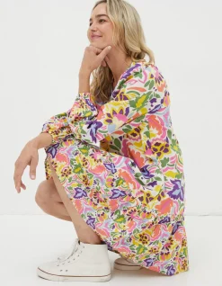 FatFace Amy Art Floral Tunic Dress Multi Online