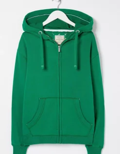 FatFace Amy Zip Through Hoodie Green Discount