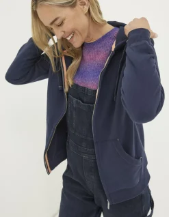 FatFace Amy Zip Through Hoodie Navy Hot