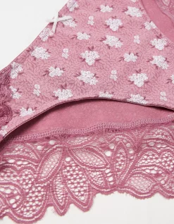 FatFace Anais Floral Cheeky Knickers Purple Discount