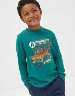 FatFace Ankylosaurus Graphic T Shirt Green Best