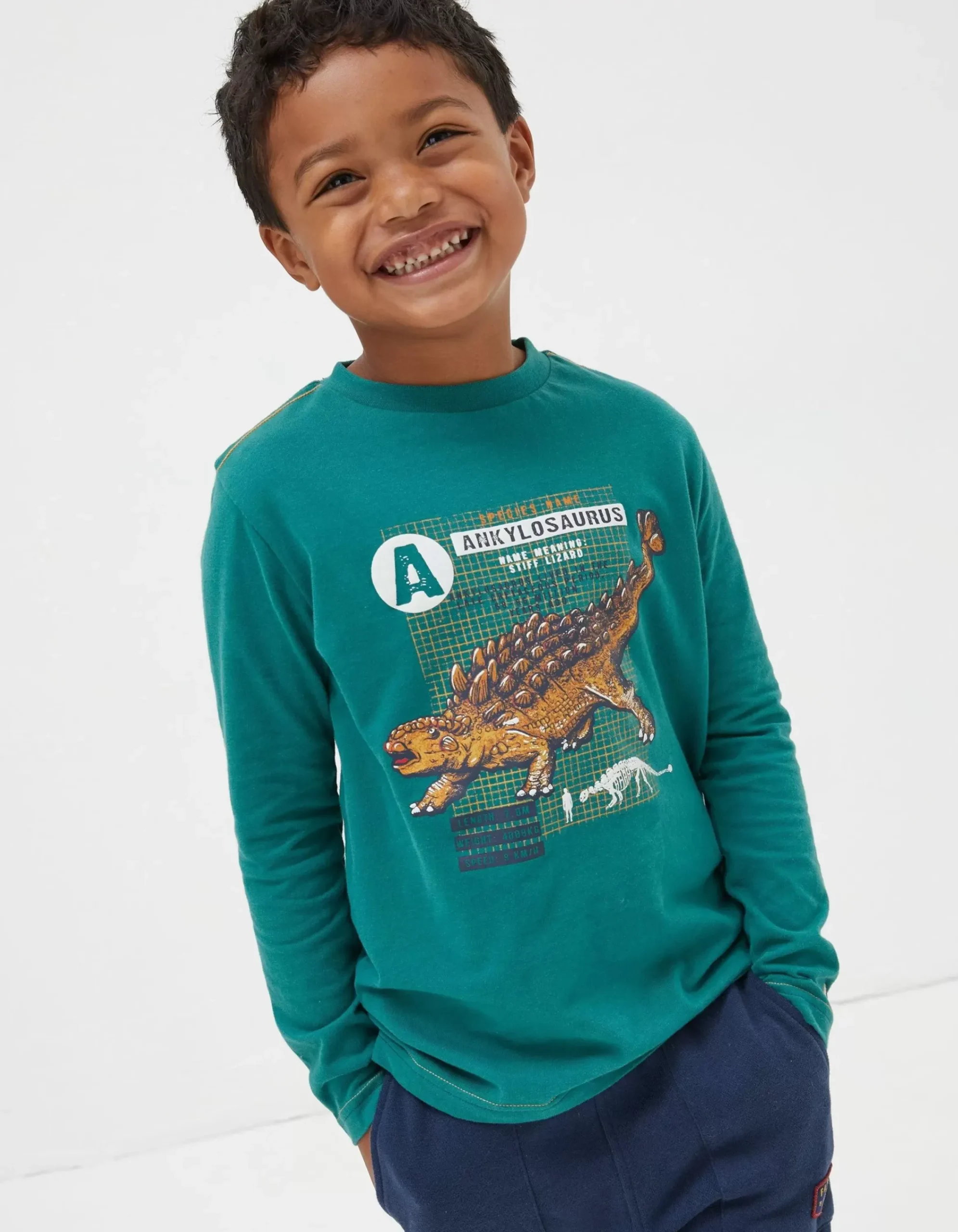FatFace Ankylosaurus Graphic T Shirt Green Best