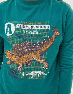 FatFace Ankylosaurus Graphic T Shirt Green Best