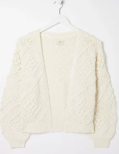 FatFace Anna Bobble Stitch Cardigan Ivory Best