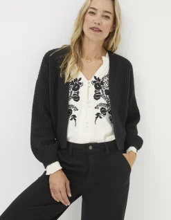 FatFace Anna Cardigan Black New
