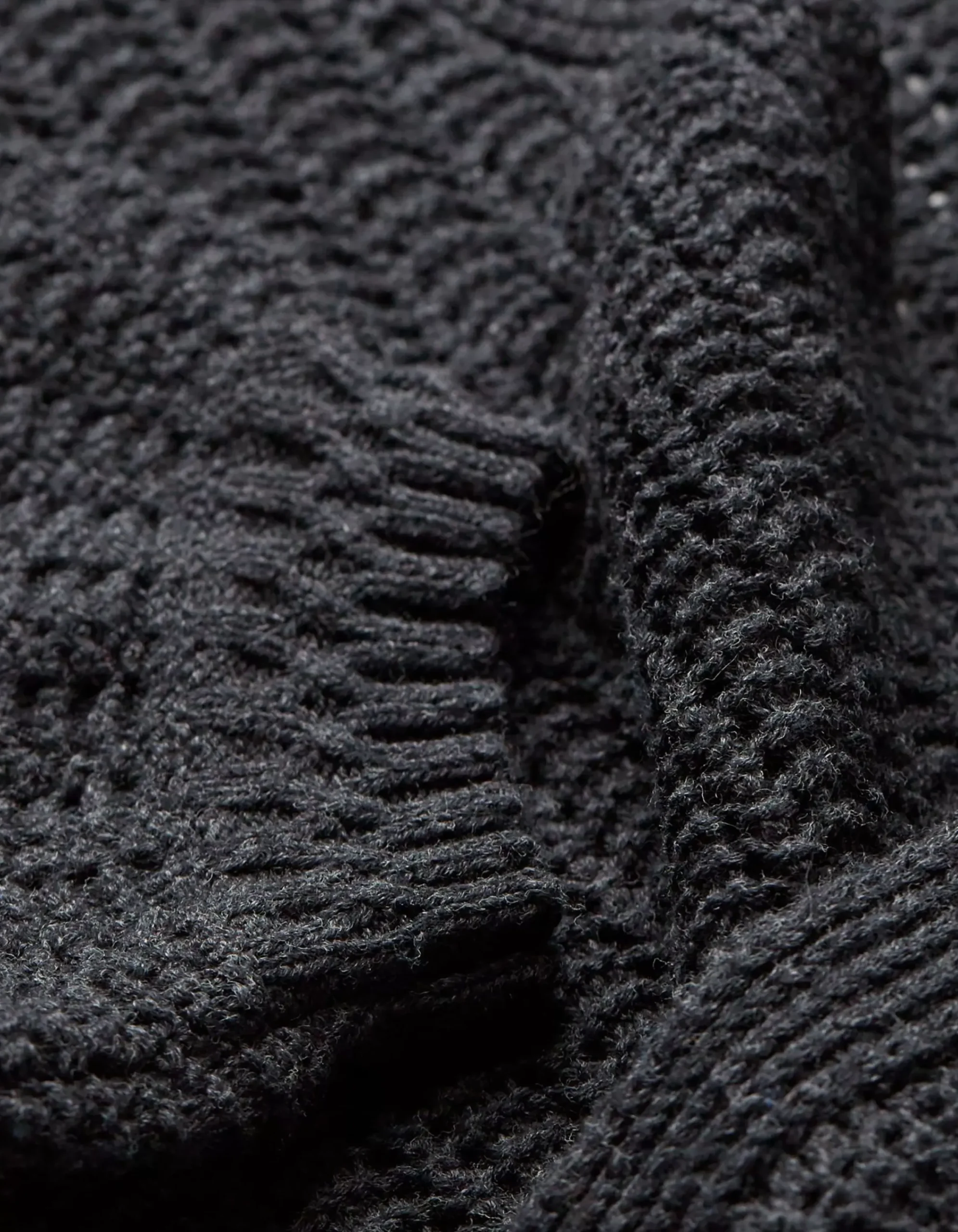 FatFace Anna Crochet Cardigan Black Outlet