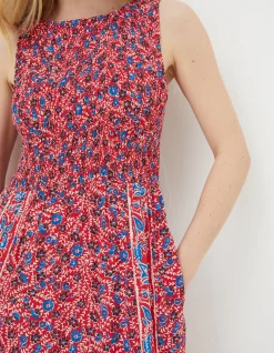 FatFace Anna Meadow Midi Dress Tomato Red Outlet