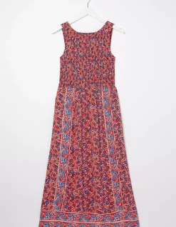 FatFace Anna Meadow Midi Dress Tomato Red Outlet