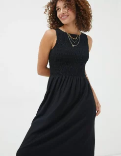 FatFace Anna Midi Dress Black New