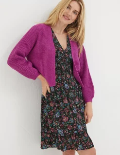 FatFace Anna Short Cardigan Pink Outlet