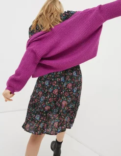 FatFace Anna Short Cardigan Pink Outlet