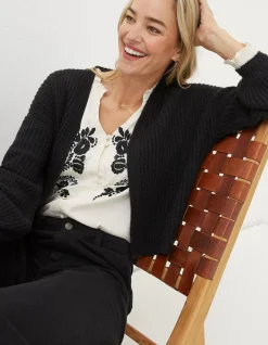 FatFace Anna Short Cardigan Black Hot