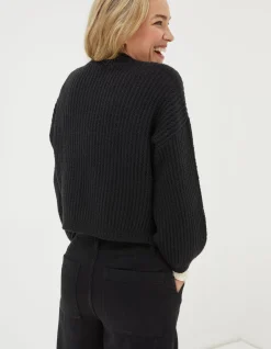 FatFace Anna Short Cardigan Black Hot