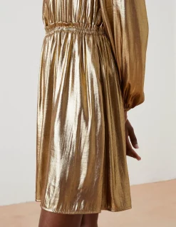 FatFace Annabelle Metallic Dress Bronze
