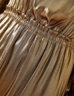 FatFace Annabelle Metallic Dress Bronze