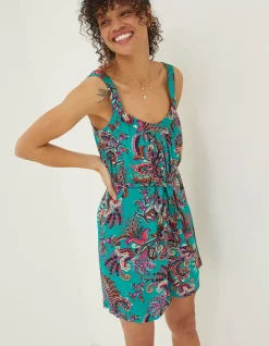 FatFace Annie Festival Floral Playsuit Teal Green New