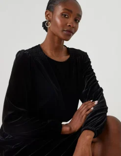 FatFace Annie Velvet Dress Black Sale