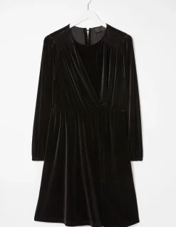 FatFace Annie Velvet Dress Black Sale