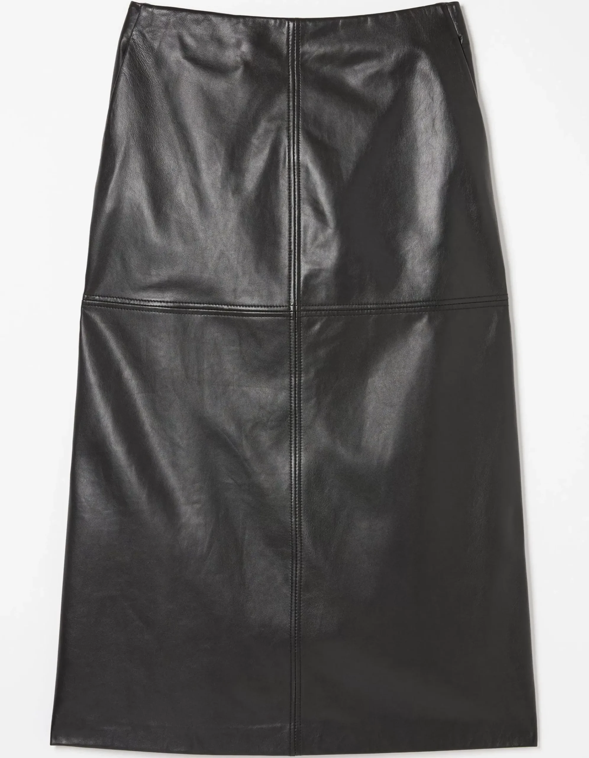 FatFace Anya Leather Midi Skirt Black Hot