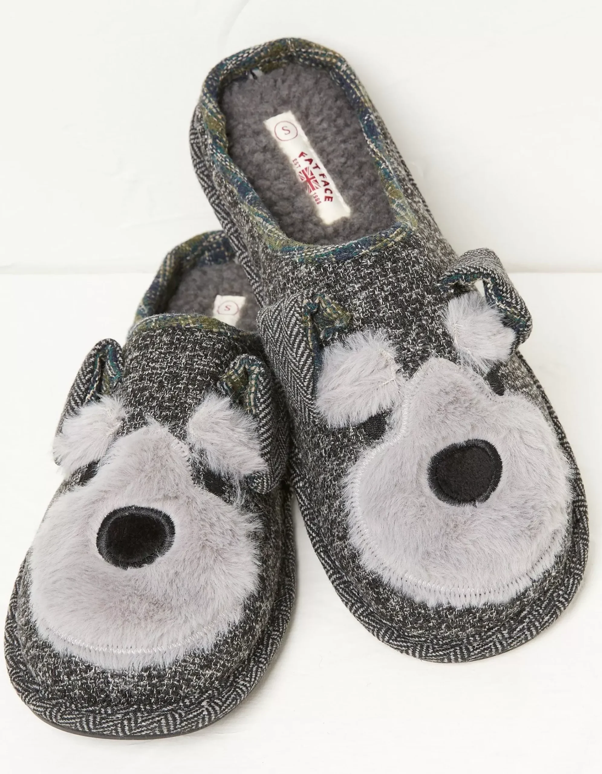 FatFace Archie Scotty Dog Slipper Grey Clearance