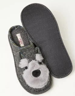 FatFace Archie Scotty Dog Slipper Grey Clearance