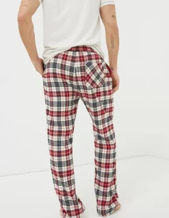 FatFace Argyll Checked Pyjama Bottoms Off White New