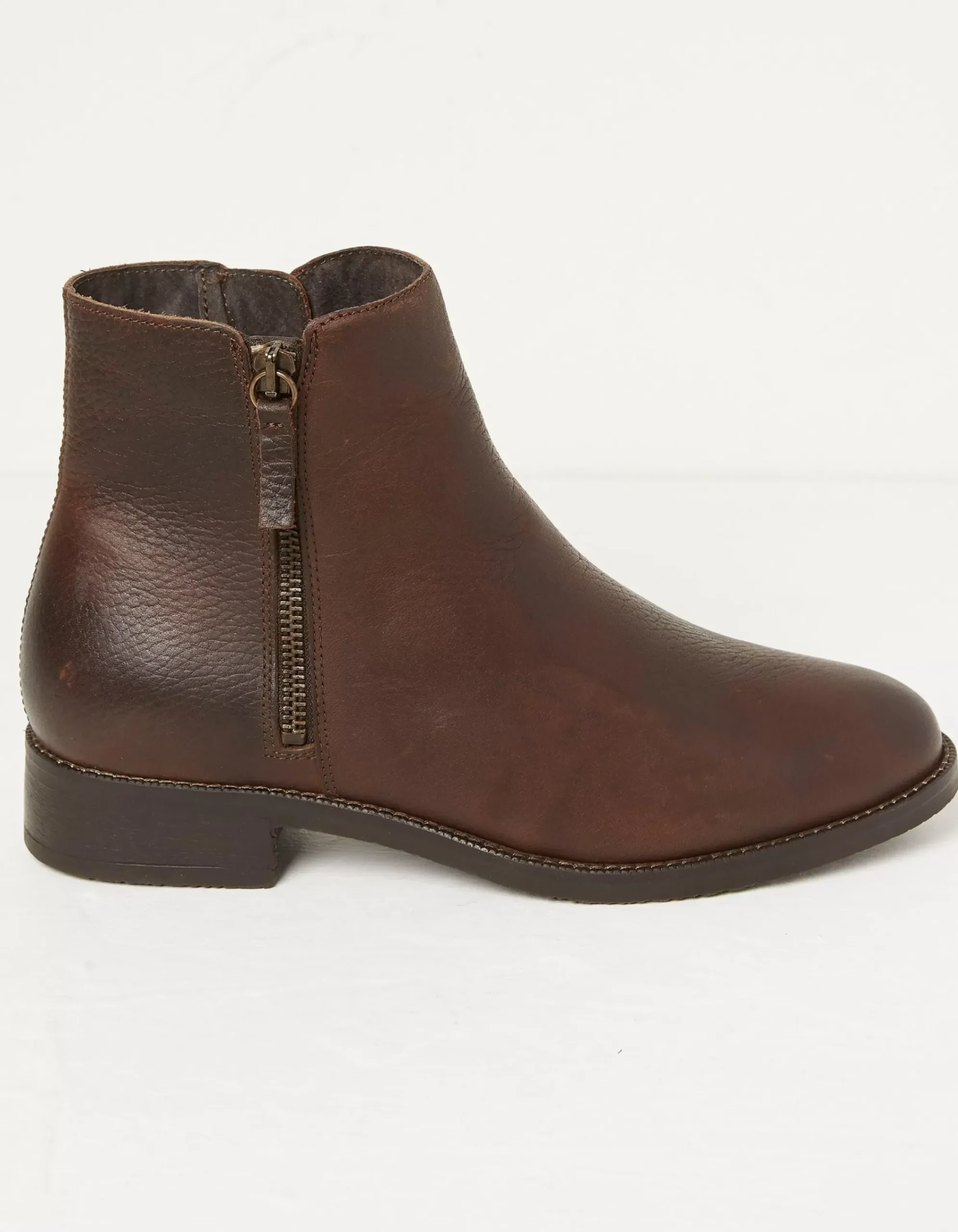 FatFace Aria Ankle Zip Boots Chocolate Brown Best
